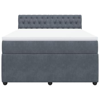 Boxspringbett mit Matratze Dunkelgrau 140x190 cm Samt