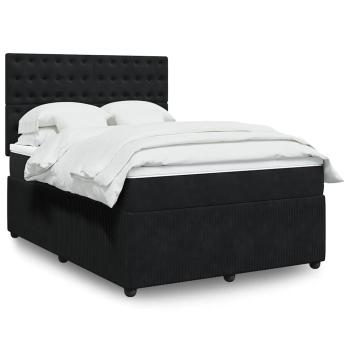 ARDEBO.de - Boxspringbett mit Matratze Schwarz 140x200 cm Samt