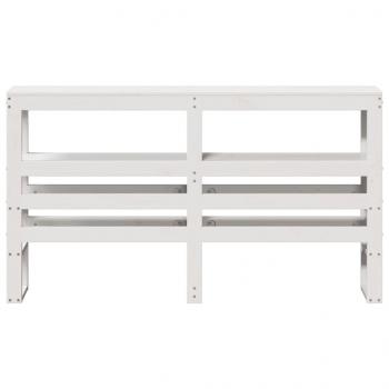 Kopfteil mit Ablagen Weiß 140 cm Massivholz Kiefer