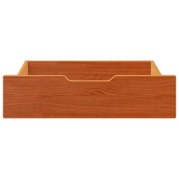 Bettschubladen 2 Stk. Wachsbraun 65x55x16 cm Massivholz Kiefer