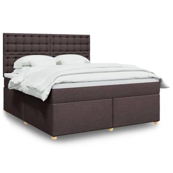 ARDEBO.de - Boxspringbett mit Matratze Dunkelbraun 180x200 cm Stoff