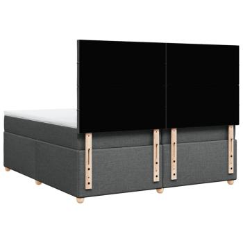 ARDEBO.de - Boxspringbett mit Matratze Dunkelgrau 200x200 cm Stoff