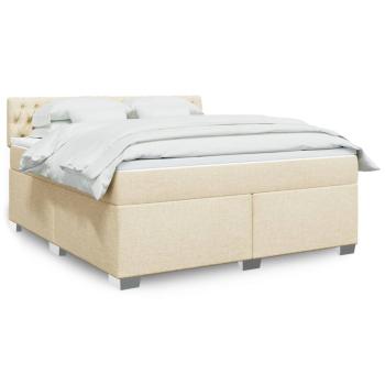 ARDEBO.de - Boxspringbett mit Matratze Creme 180x200 cm Stoff