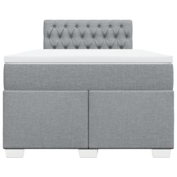 Boxspringbett mit Matratze Hellgrau 120x190 cm Stoff