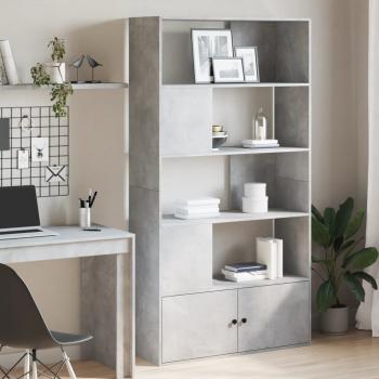 ARDEBO.de - Bücherregal Betongrau 100x36x189 cm Holzwerkstoff