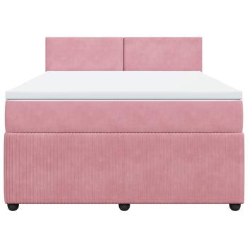 Boxspringbett mit Matratze Rosa 140x200 cm Samt