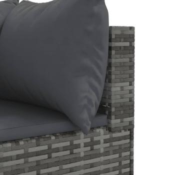 ARDEBO.de - 7-tlg. Garten-Lounge-Set mit Kissen Grau Poly Rattan