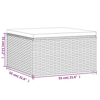 ARDEBO.de - 7-tlg. Garten-Lounge-Set mit Kissen Grau Poly Rattan