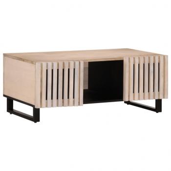 ARDEBO.de - Couchtisch Weiß 100x55x40 cm Massivholz Mango
