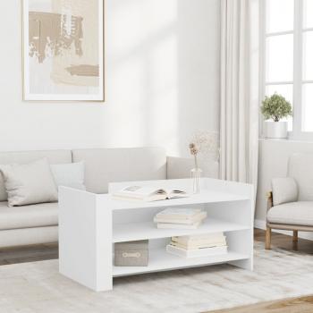 ARDEBO.de - Couchtisch Weiß 100x50x50 cm Holzwerkstoff