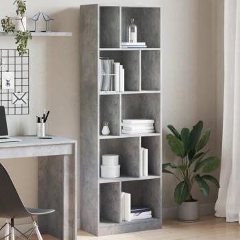 ARDEBO.de - Bücherregal Betongrau 57x28,5x174 cm Holzwerkstoff
