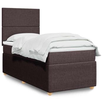 ARDEBO.de - Boxspringbett mit Matratze Dunkelbraun 90x190 cm Stoff