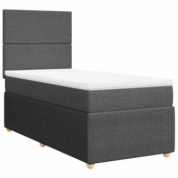 Boxspringbett mit Matratze Dunkelgrau 90x190 cm Stoff