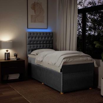 Boxspringbett mit Matratze Hellgrau 90x190 cm Stoff