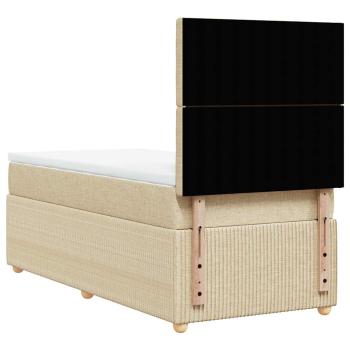 Boxspringbett mit Matratze Creme 90x190 cm Stoff