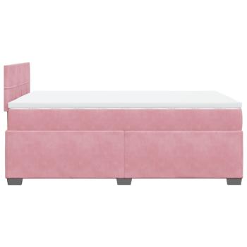 Boxspringbett mit Matratze Rosa 120x190 cm Samt