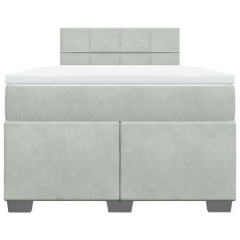Boxspringbett mit Matratze Hellgrau 120x200 cm Samt