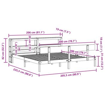 Massivholzbett ohne Matratze Weiß 200x200 cm Kiefernholz