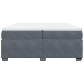 Boxspringbett mit Matratze Dunkelgrau 200x200 cm Samt