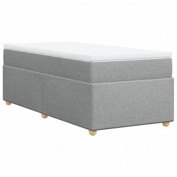 Boxspringbett mit Matratze Hellgrau 100x200 cm Stoff