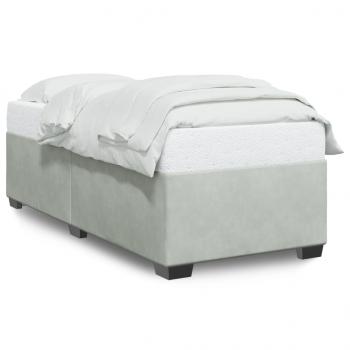 ARDEBO.de - Bettgestell ohne Matratze Hellgrau 90x200 cm Samt
