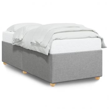 ARDEBO.de - Bettgestell ohne Matratze Hellgrau 80x200 cm Stoff