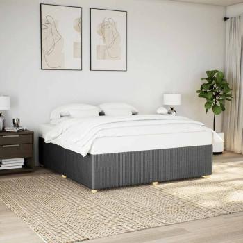 ARDEBO.de - Bettgestell ohne Matratze Dunkelgrau 180x200 cm Stoff