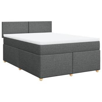 Boxspringbett mit Matratze Dunkelgrau 140x190 cm Stoff