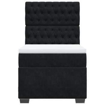 Boxspringbett mit Matratze Schwarz 80x200 cm Samt