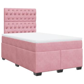 Boxspringbett mit Matratze Rosa 120x190 cm Samt