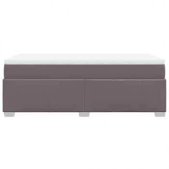 Boxspringbett mit Matratze Grau 80x200 cm Kunstleder