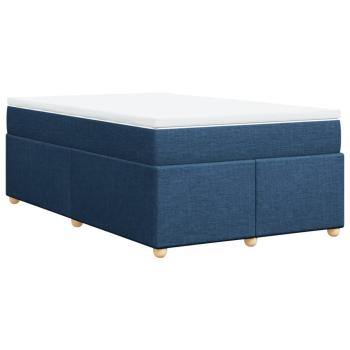 Boxspringbett mit Matratze Blau 120x190 cm Stoff