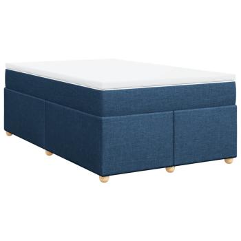 Boxspringbett mit Matratze Blau 120x190 cm Stoff