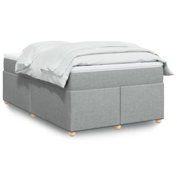 ARDEBO.de - Boxspringbett mit Matratze Hellgrau 120x190 cm Stoff