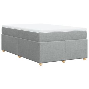 Boxspringbett mit Matratze Hellgrau 120x190 cm Stoff