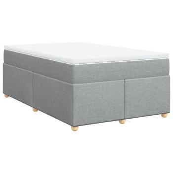 Boxspringbett mit Matratze Hellgrau 120x190 cm Stoff