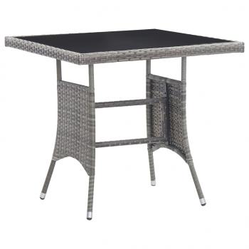 ARDEBO.de - Gartentisch Grau 80x80x74 cm Poly Rattan