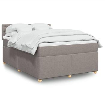 ARDEBO.de - Boxspringbett mit Matratze Taupe 160x200 cm Stoff
