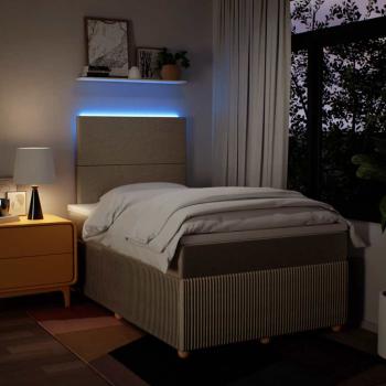 Boxspringbett mit Matratze Creme 120x200 cm Stoff