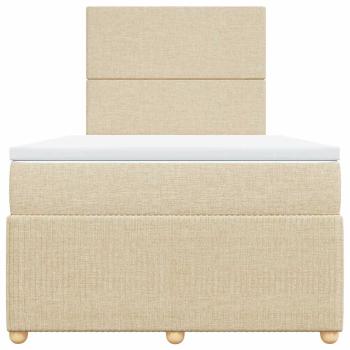 Boxspringbett mit Matratze Creme 120x200 cm Stoff