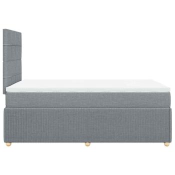 ARDEBO.de - Boxspringbett mit Matratze Hellgrau 120x200 cm Stoff