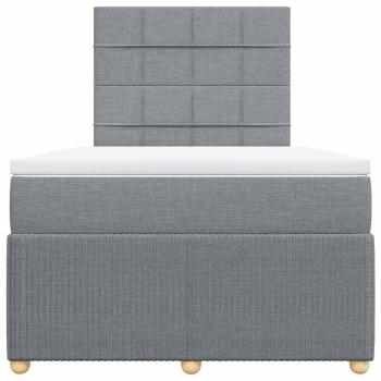Boxspringbett mit Matratze Hellgrau 120x200 cm Stoff