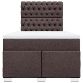 Boxspringbett mit Matratze Dunkelbraun 120x190 cm Stoff