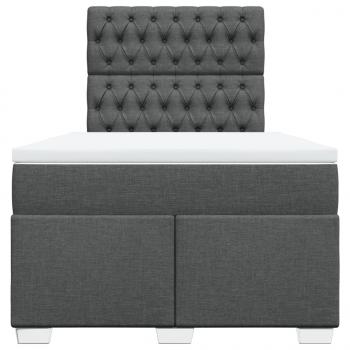 Boxspringbett mit Matratze Dunkelgrau 120x200 cm Stoff