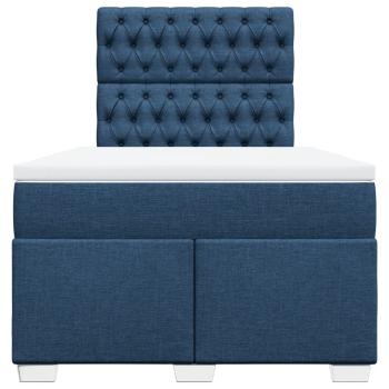 Boxspringbett mit Matratze Blau 120x190 cm Stoff