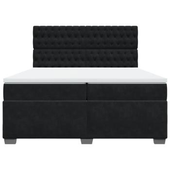 Boxspringbett mit Matratze Schwarz 200x200 cm Samt