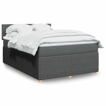 ARDEBO.de - Boxspringbett mit Matratze Dunkelgrau 140x190 cm Stoff