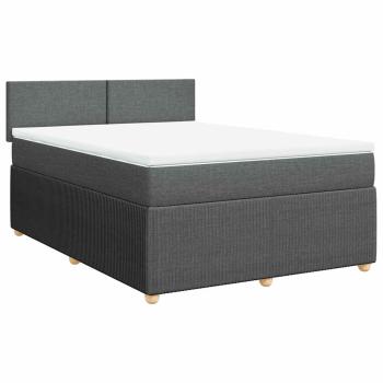 Boxspringbett mit Matratze Dunkelgrau 140x190 cm Stoff