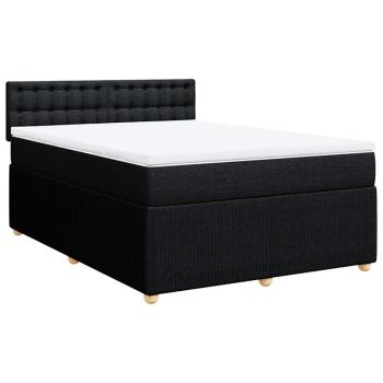 ARDEBO.de - Boxspringbett mit Matratze Schwarz 160x200 cm Stoff