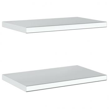 Wandregale 2 Stk. 50x30x3 cm Silbern Edelstahl